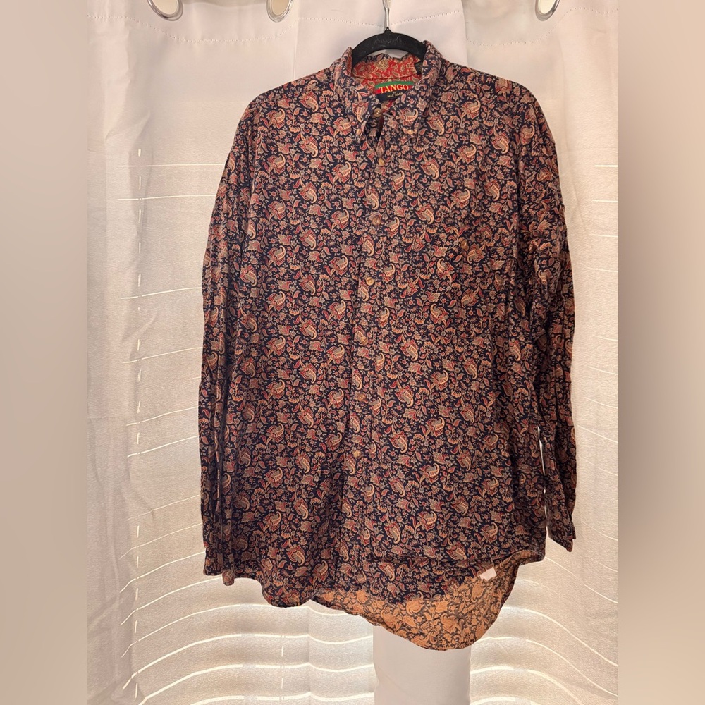 TANGO By Max Raab Vintage Men’s Paisley Design Button Down Dress Shirt